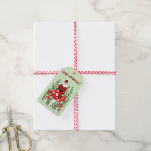 Etiqueta Para Presente Papai Noel no Natal dos Cogumelos Elf Dwarf Cute