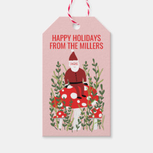 Etiqueta Para Presente Papai Noel no Natal dos Cogumelos Elf Dwarf Cute