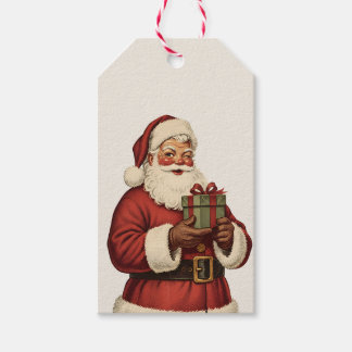 Etiqueta Para Presente Papai Noel Piscando Vintage Natal Retro