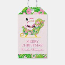 Papai Noel Preppy de Palm Beach Rosa e Verde
