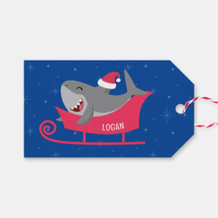 Etiqueta Para Presente Papai noel Shark Sled