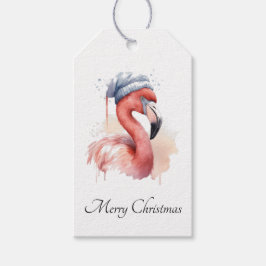 Etiqueta Para Presente Papai noel Snowbird Flamingo, personalizado