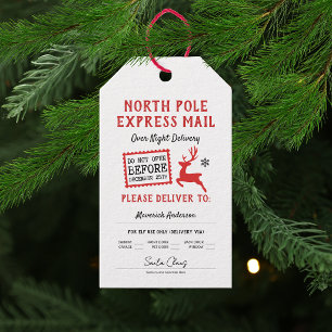 Etiqueta Para Presente Papai Noel Vermelho Polo Norte Natal