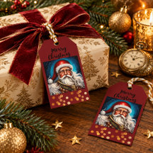 Papai Noel Vitoriano Vintage Burgundy Dourado