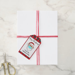 Etiqueta Para Presente Papais noeis com a etiqueta de presente de máscara