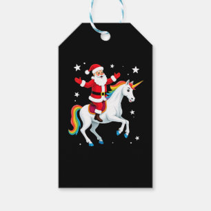Etiqueta Para Presente Papais noeis De Natal Andando No Unicórnio Xmas Ra