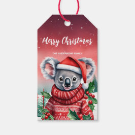 Etiqueta Para Presente Papais noeis de zoo de Koala Bono Festa de Natal C