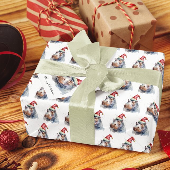 Etiqueta Para Presente Papais noeis Hippo, personalizado (Criador carregado)