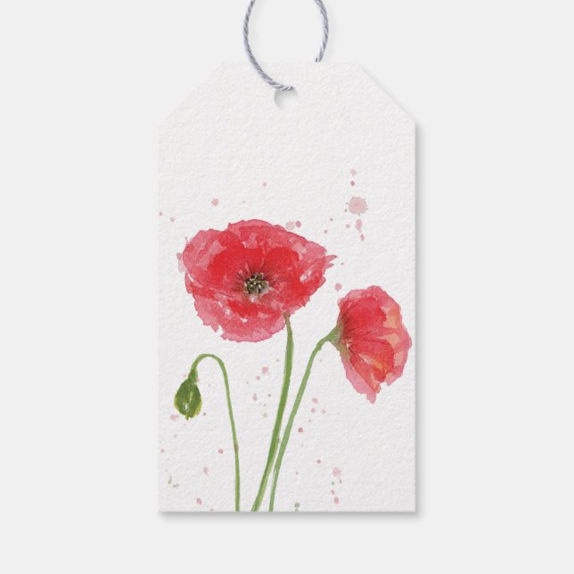 Etiqueta Para Presente Papoulas em Aquarela (Verso)