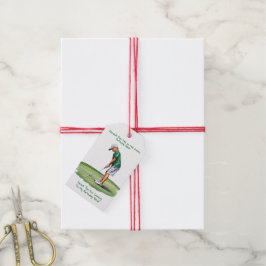 Etiqueta Para Presente Par-Tee sobre a Bacia de Aniversário do Golfe Verd