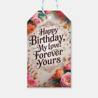 Etiqueta Para Presente "Para Sempre Seu: Feliz Aniversário Romântico