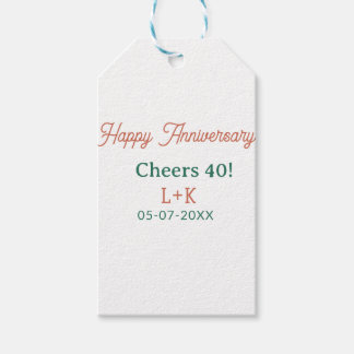 Etiqueta Para Presente Parabéns 40 feliz aniversário laranja verde nome d