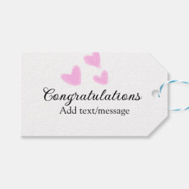 Etiqueta Para Presente Parabéns coração rosa formatura aquarela