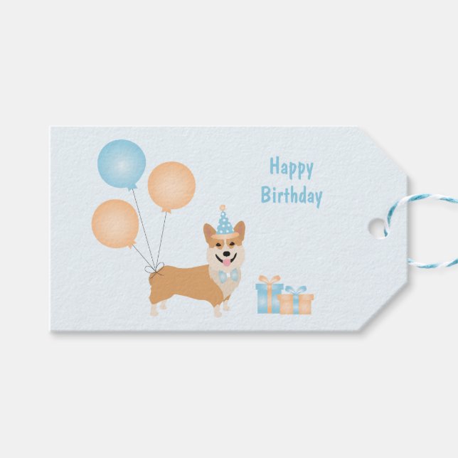 Etiqueta Para Presente Parabéns, Corgi (Frente (horizontal))