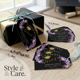 Etiqueta Para Presente Parabéns de Formatura Floral Personalizado com Est