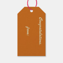 Etiqueta Para Presente Parabéns de laranja russos queimados (script doura