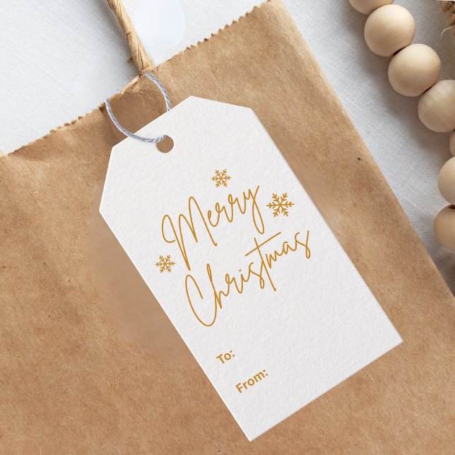 Etiqueta Para Presente Parabéns de Natal Dourado  (Criador carregado)