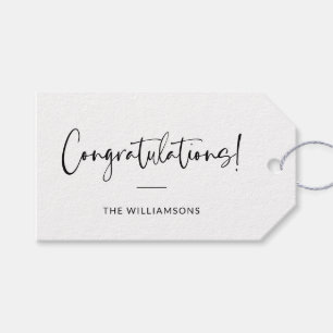 Etiqueta Para Presente Parabéns personalizados de tipografia minimalista