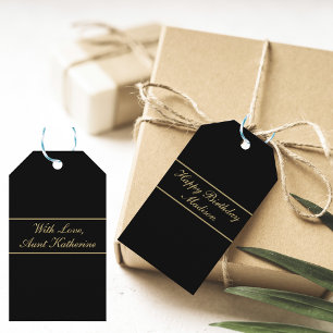Etiqueta Para Presente Parabéns Script Nome Preto Dourado