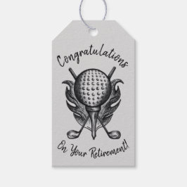 Etiqueta Para Presente Parabéns sobre a aposentadoria das alças de golfe