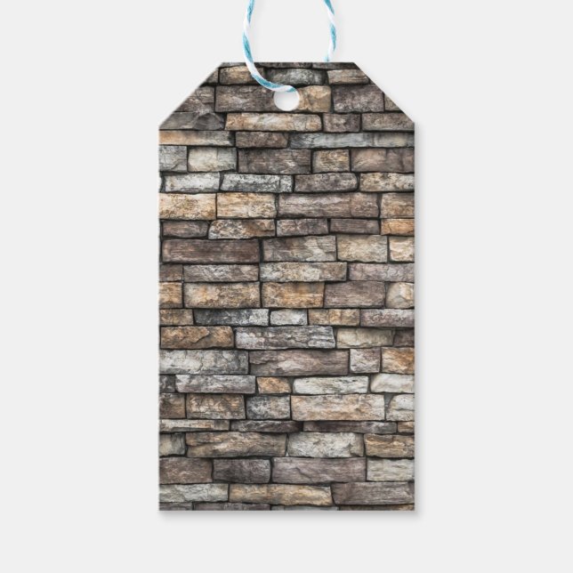Etiqueta Para Presente Parede de Pedra da cinza (Frente)