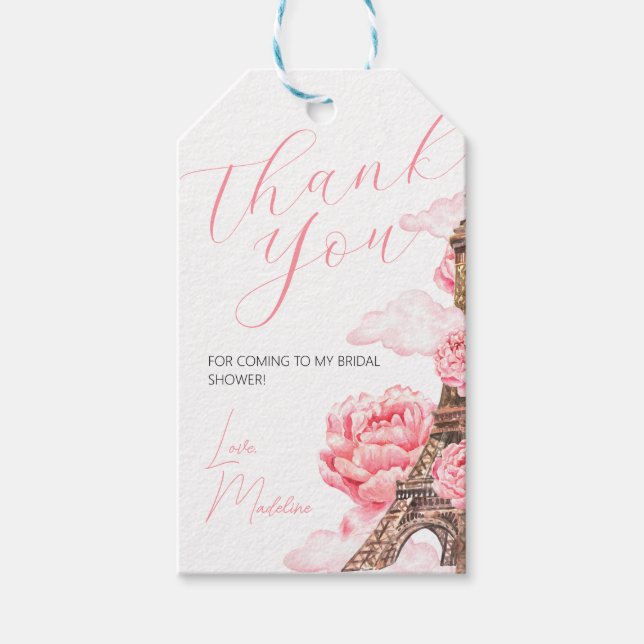 Etiqueta Para Presente Paris Despedida de Solteira Obrigada (Frente)