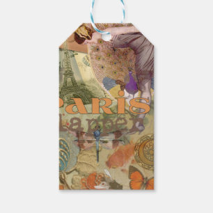 Etiqueta Para Presente Paris Flapper Art Deco Peacock Vintage