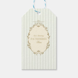 Etiqueta Para Presente Parisian French Patisserie Vintage Party Green 