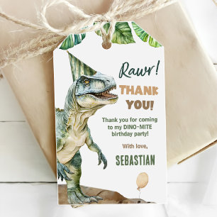 Etiqueta Para Presente Partido aniversário de 3 anos do Dinossauro da Sel