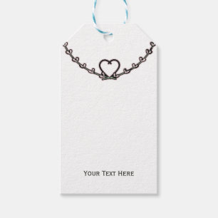 Etiqueta Para Presente Partido do Chá de panela da Vinha de Coração Rosa