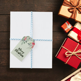 Etiqueta Para Presente Partido do Janto de Natal com Folhagem Botânica