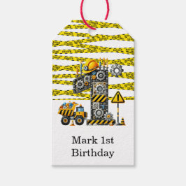 Etiqueta Para Presente Partido do primeiro aniversario de Construção