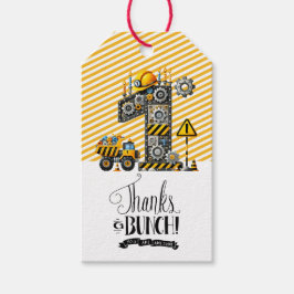 Etiqueta Para Presente Partido do primeiro aniversario de Construção