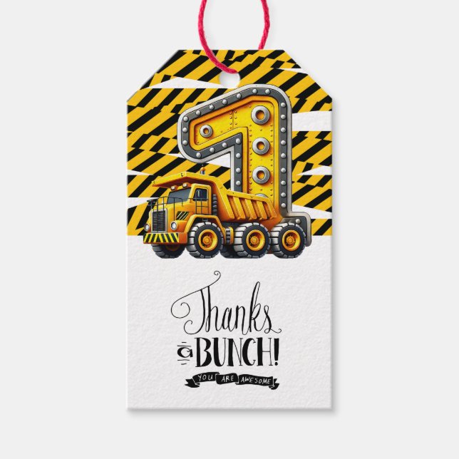 Etiqueta Para Presente Partido do primeiro aniversario de Construção (Frente)