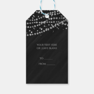 Etiqueta Para Presente Partido Glam da faísca de Bling do diamante preto