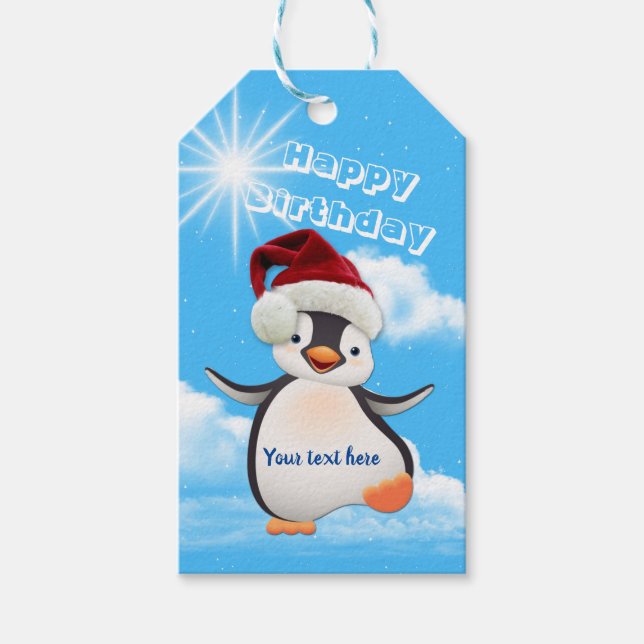 Etiqueta Para Presente Partido Penguins Feriado (Frente)