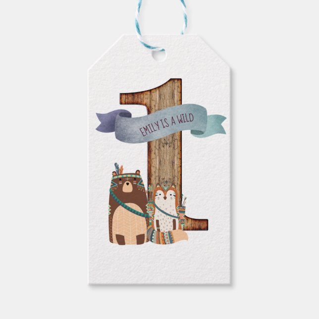 Etiqueta Para Presente Partiware de Animais Selvagens Úteis Personalizáve (Frente)