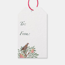 Etiqueta Para Presente Partridge in a pear tree Christmas Carole on green