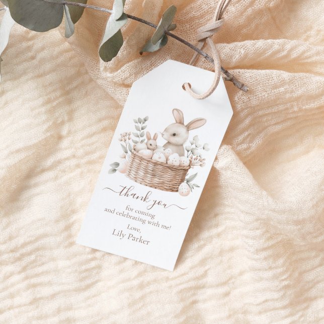 Etiqueta Para Presente Páscoa Brung Hunt Bunny Basket Obrigado (Criador carregado)