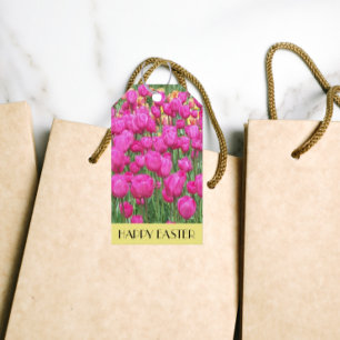 Etiqueta Para Presente  Páscoa de Bloqueios de Tulipas Rosa