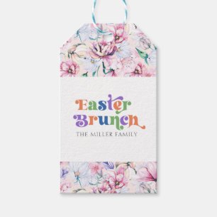 Etiqueta Para Presente Páscoa de Flores Estéticas Tipografia Retroativa B