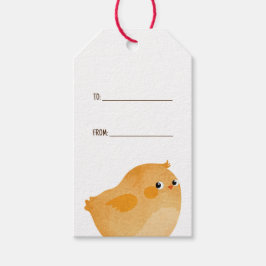 Etiqueta Para Presente Páscoa de frango em laranja para uma celebração en