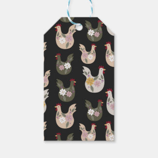 Etiqueta Para Presente Páscoa sem costura com frango.