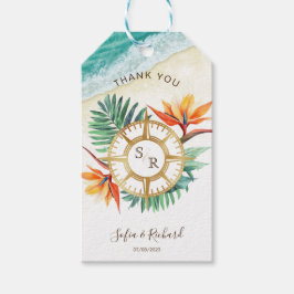 Etiqueta Para Presente Passaporte de Destino de Casamento Obrigado