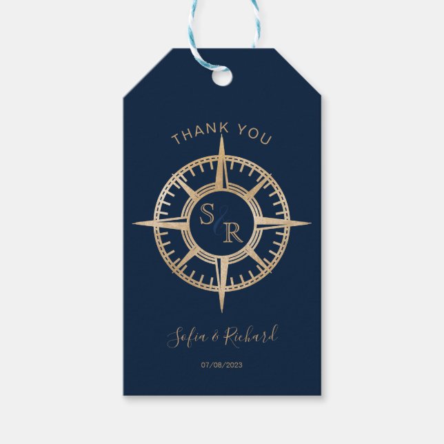 Etiqueta Para Presente Passaporte de Destino de Casamento Obrigado (Frente)