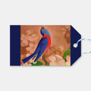Etiqueta Para Presente pássaro azul da felicidade