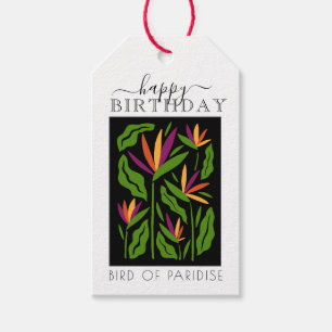 Etiqueta Para Presente Pássaro do Paraíso FELIZ Tag de presente de ANIVER