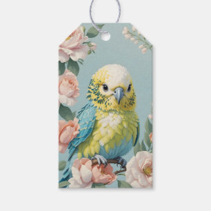 Etiqueta Para Presente Pássaro-periférico Amarelo-Azul E Azul