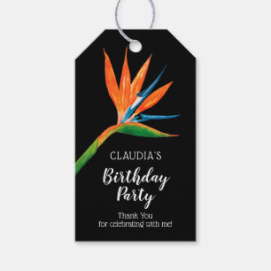 Etiqueta Para Presente Pássaro Tropical da Festa de aniversário do Para