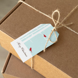 Etiqueta Para Presente Pássaros de inverno Doce Natal